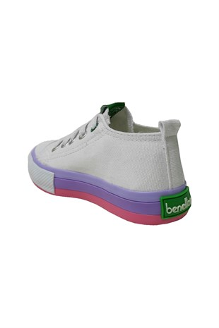 Benetton Çocuk Spor Ayakkabısı Beyaz Lila