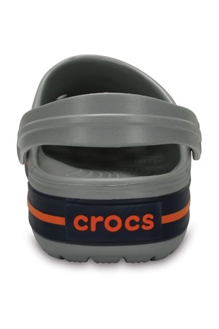 Crocs Gri Unisex Crocband Kenarı Turuncu Çizgili Terlik