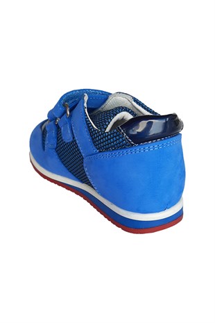 İçi Dışı Deri Ortopedik Spor Bebe Ayakkabı Mavi