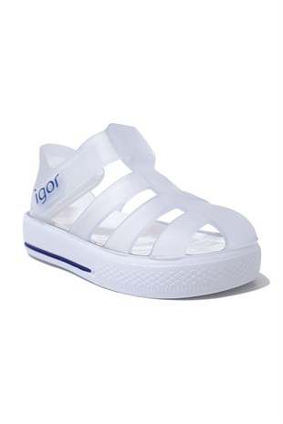 İgor Star Bebek Deri Sandalet Beyaz