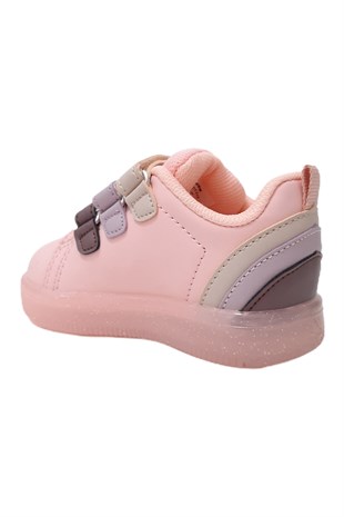 Işıklı Bebek Spor Ayakkabısı Pudra